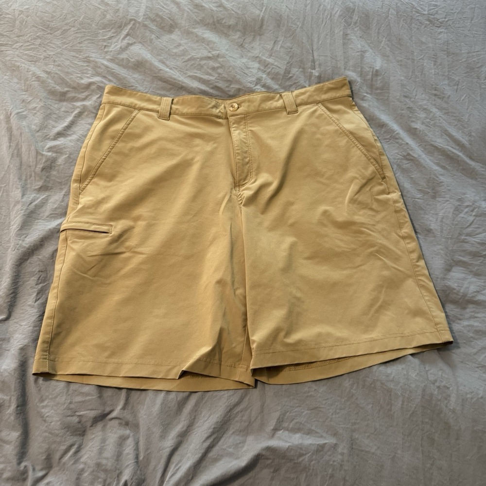 Columbia PFG Chino Shorts Men's Size 38 Khaki Tan Performance Material